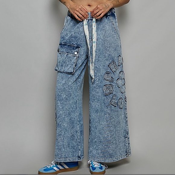 162 ❤️POL peace love flower patch pants - Picture 5 of 6